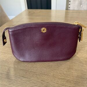 Dagne dover Elegant Burgundy Leather Clutch